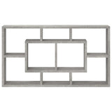 Wall Display Shelf 8 Compartments Concrete Grey 342590