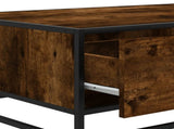 Coffee Table Smoked Oak 90x57x35 cm Engineered Wood and Metal 848756