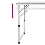 Foldable Camping Table Height Adjustable Aluminium 120 x 60 cm 41325