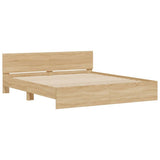 Bed Frame with LED without Mattress Sonoma Oak 200x200 cm 3207583