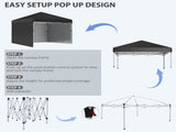 3 x 3m Metal Frame Gazebo, Pop Up Event Shelter with 2 Sidewalls, Weight Bags and Wheeled Bag, Black T3398P315467