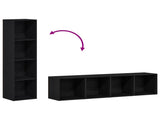 Book Cabinet Black Oak 36 x 30 x 143 cm Engineered Wood 862396