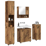 Bathroom Furniture Set 4 pcs Old Wood Engineered wood & Metal 3392981