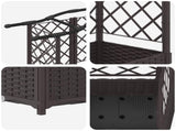 Raised Bed with Trellis and Roof Brown 124 x 40 x 126 cm PP 42032509