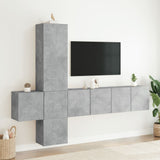 5 Piece TV Wall Units Concrete Grey Engineered Wood 3216460