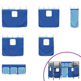 Kids'Loft Bed Frame with Curtains Black and Blue 75 x 190 cm 42020794