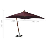 Hanging Garden Parasol Bordeaux red 313776