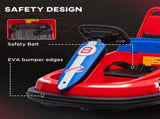 6V Electric Kids Bumper Car, 6V Spin Waltz Car, with Music, Horn, Lights - Red T3398P348364