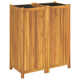 Garden Planter with Liner 84x42x100 cm Solid Wood Acacia 366439