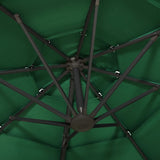 ZNTS 4-Tier Garden Parasol with Aluminium Pole Green 3x3 m 313829