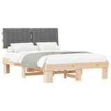 Bed Frame with Upholstered Headboard Light Grey 140 x 190 cm 877494
