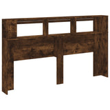 LED Headboard Smoked Oak 180x18.5x103.5 cm Engineered Wood 837362
