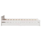 Bed Frame without Mattress White 75x190 cm Small Single Solid Wood Pine 3301673