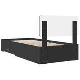 Bed Frame with Headboard Black 75 x 190 cm Engineered Wood 3412437