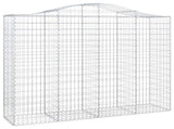 Arched Gabion Baskets 9 pcs 200x50x160/180 cm Galvanised Iron 3145710