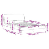 Bed Frame "Dover" Black 135x190 cm Double Faux Leather 373331