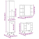 ZNTS 3 Piece Bathroom Furniture Set Artisan Oak Engineered Wood 3328570