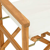Folding Director's Chairs 2 pcs Cream Solid Wood Teak 4008512