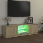 ZNTS TV Cabinet with LED Lights Sonoma Oak 120x30x35.5 cm 804286