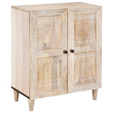 Sideboard with Shelf White 60 x 33 x 75 cm Solid mango wood 4018118