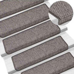 ZNTS Stair Mats Self-adhesive Sisal-Look 30 pcs 65x21x4 cm Grey and Beige 3365884