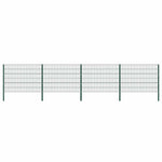 Fence Panel with Posts Iron 694.5x120 cm Green 278664