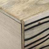 Coffee Table Beige and Black 100 x 54 x 40 cm Solid Acacia wood 4017984