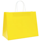 Paper Bags 250 pcs with Handles Yellow 32x17x25 cm 4101789