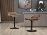GOMYWAY 2 PCS Modern Swivel Bar Stools, Height Adjustable wicker furniture Bar Chairs with Cushion & W2678P388753