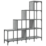 Bookcase Grey Sonoma 122x30x132 cm Engineered Wood and Metal 845444