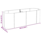 Garden Raised Bed 240x80x81 cm Galvanised Steel Grey 45523