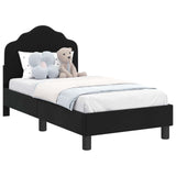 Toddler Bed Frame with Headboard Black 70 x 140 cm Velvet 42010931