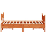 Bed Frame without Mattress Wax Brown 140x190 cm Solid Wood Pine 3216395