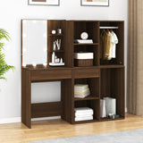 LED Dressing Table with Cabinets Brown Oak Engineered Wood 3120190