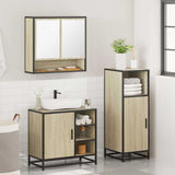 ZNTS 3 Piece Bathroom Furniture Set Sonoma Oak Engineered Wood 3300996