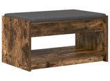Hall Bench with Cushion with Shelf Smoked Oak 63 x 38 x 45 cm 891572