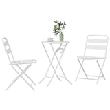 Garden Bistro Set Folding 3 pcs White Steel 42010317