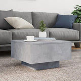 Coffee Table with LED Lights Concrete Grey 55x55x31 cm 836577