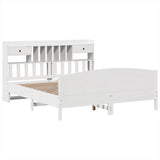Bookcase Bed without Mattress White 180x200 cm Super King Solid Wood Pine 3323135