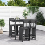 5 Piece Garden Bar Set Grey Solid Wood Pine 3157807