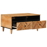 Coffee Table with Drawer Brown 80 x 54 x 40 cm Solid Mango Wood 4018929
