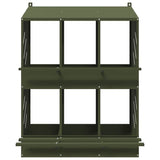 ZNTS Chicken Nesting Box with 6 Compartments Olive Green Metal 864351