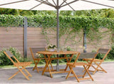 5 Piece Garden Dining Set Grey Polypropylene and Solid Wood 3281770