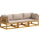 Sofa Set 3 pcs Natural Solid Acacia Wood 3417221