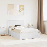 Bed Frame with Headboard White 120 x 190 cm Engineered Wood 3411332