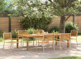 Garden Dining Set 7 pcs Beige Solid Acacia Wood 3365525