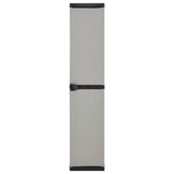 340985 Garden Storage Cabinet with 3 Shelves Grey & Black 34x40x168 cm