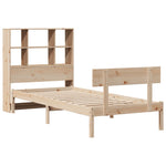 ZNTS Bookcase Bed without Mattress 100x200 cm Solid Wood Pine 3321804
