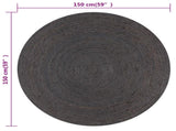 Handmade Rug Jute Round 150 cm Dark Grey 133667