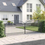 Fence gate with Lock Grey 400 x 125 cm Steel 42008942
